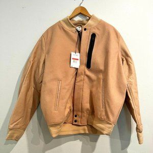 Nike Faux Leather Bomber Varsity Jacket